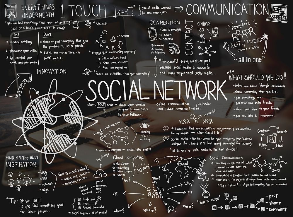 Social Network Technology Global Communication Concept
