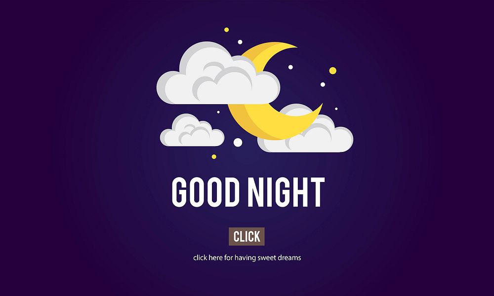 Good Night Sleepy Moon Stars Concept