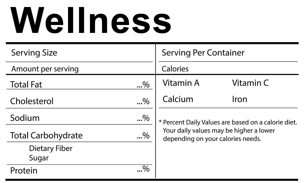 Wellness Nutrition Facts Eating Dietary Concept