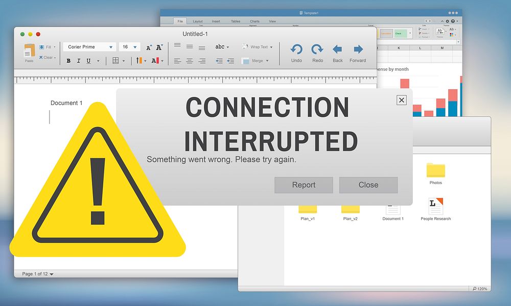 Attention Alert Connection Interrupted Warning Concept