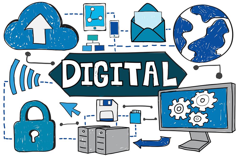 Digital TEchnology Share Data Internet Concept