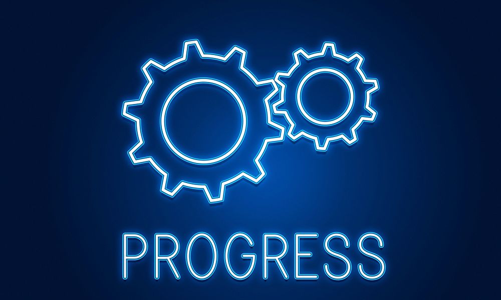 Business Achievement Progress Develpoment Cogwheel Concept