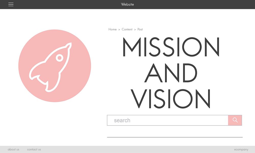 Ideas Business Mission Vision Rocketship Spaceship Graphic Concept