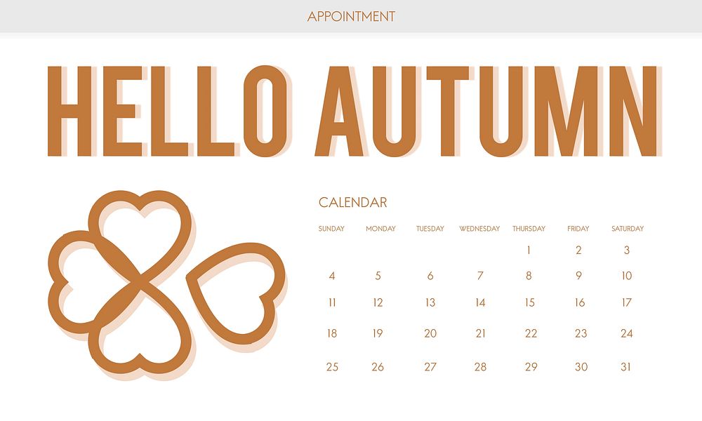 Autumn Season Change Falling Calendar Organization Clover Concept