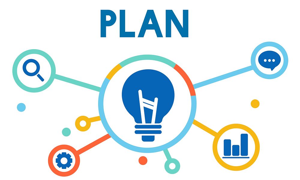Marketing Business Plan Icon Word Concept