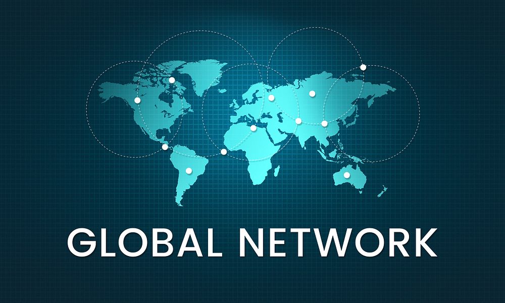 Global network communication technology graphic