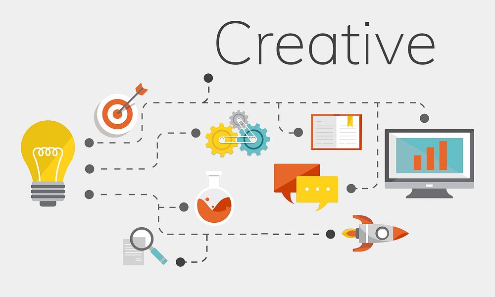 Ideas invention and creative icon graphic design