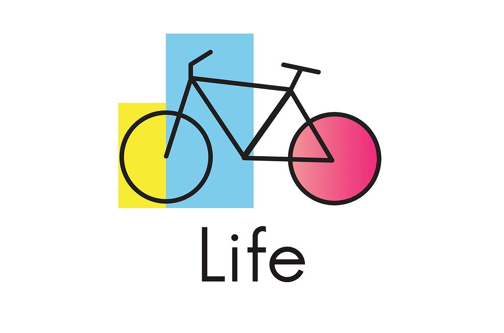Bike Graphic Icon on White Background