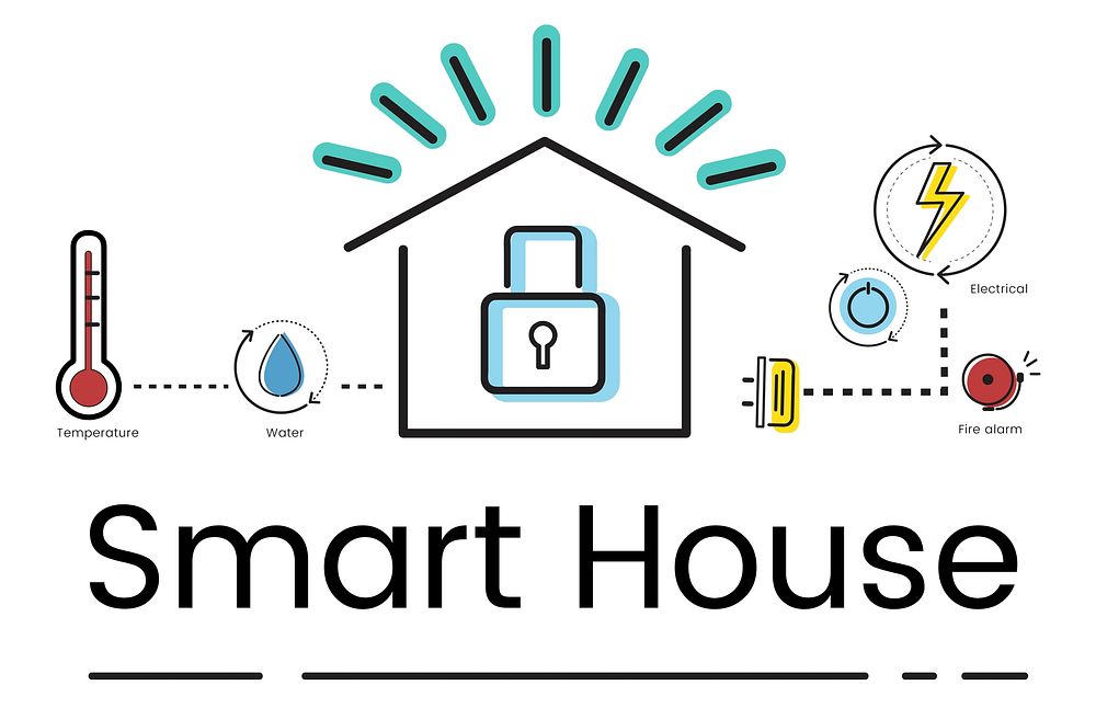 Illustration of smart house invention automation technology