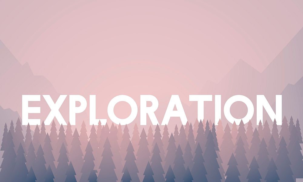Exploration word on nature background with trees
