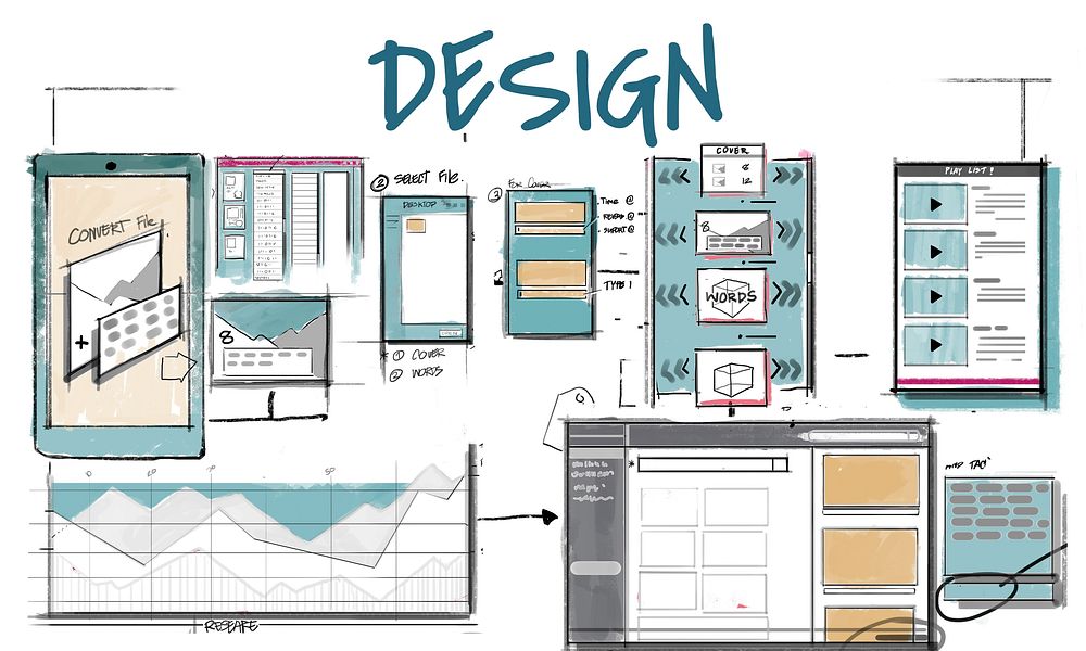 Web template layout draft sketch