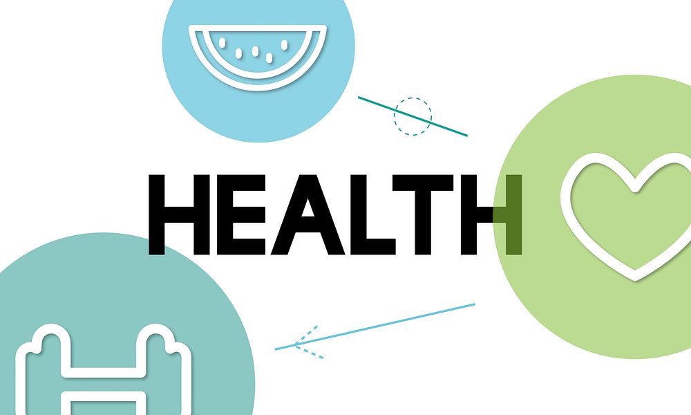 Health wellness food heart icon graphic