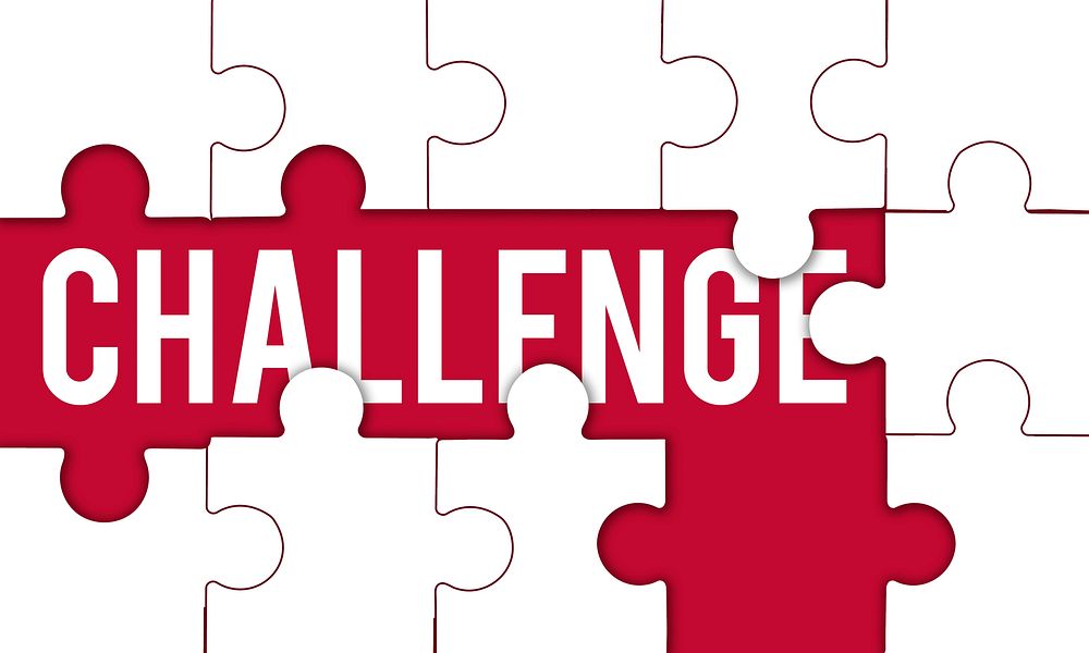 Challenge Competition word puzzle pieces
