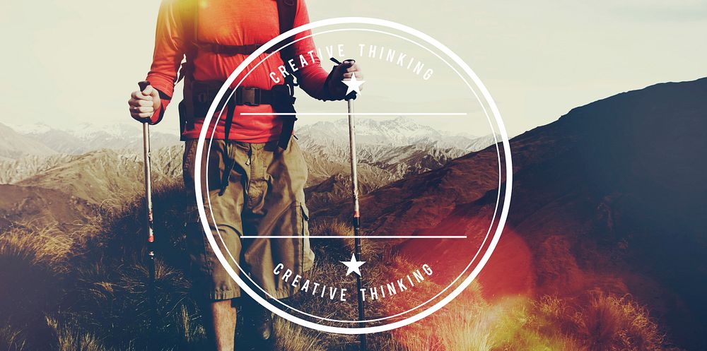 Backpacker Hiking Adventure Mountain Climbing Concept