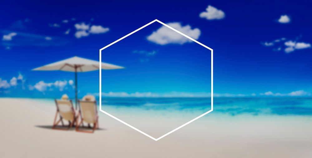 Hexagon Frame Holiday Summer Vacation Copy Space Concept