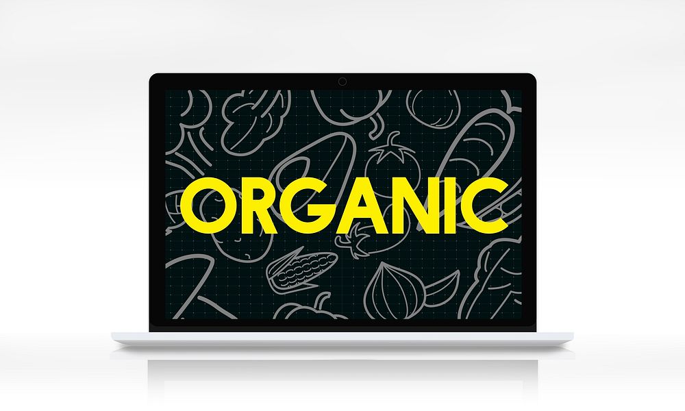 Healthy vegetable icon on computer laptop screen
