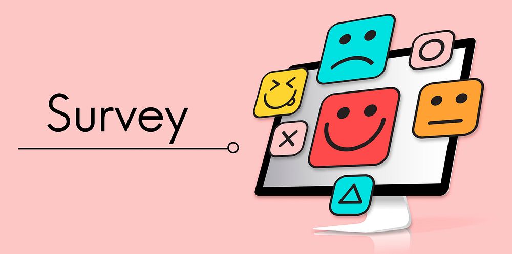 Customer evaluation feedback smiley emoticons