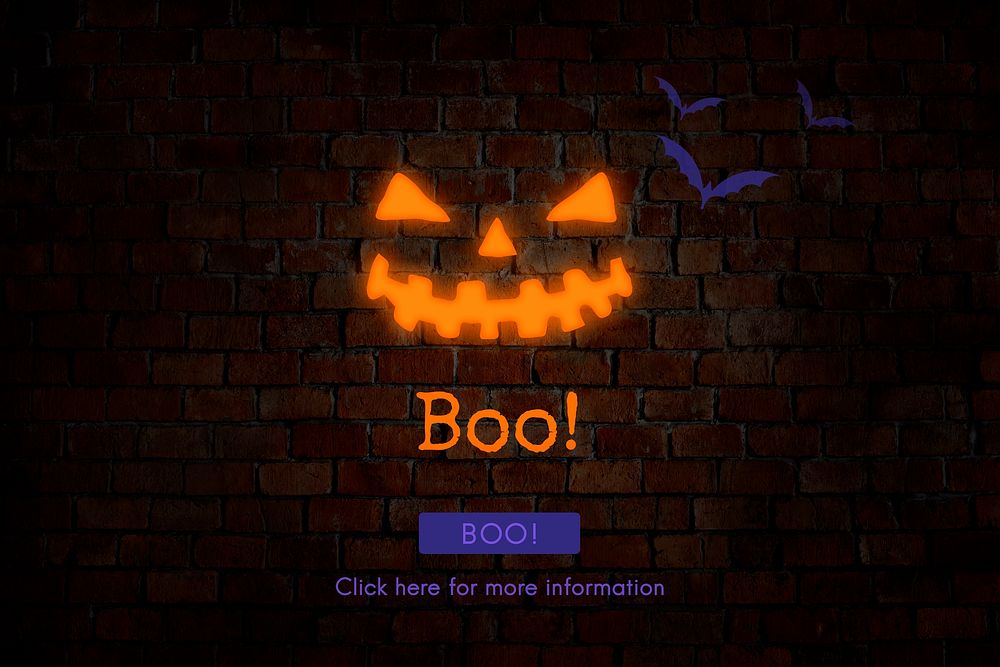 All Saint's Eve Boo Halloween Icon Concept