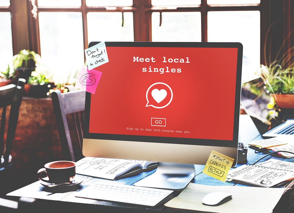 Meet Local Singles Dating Online Concept