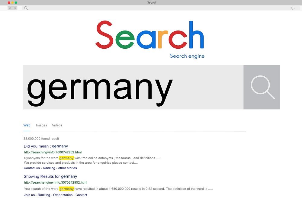 Global Search Website Browser Germany Concept