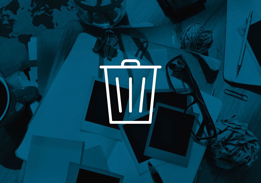 Bin Trashcan Waste Garbage Junk Icon Concept