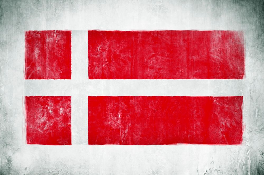 Illustration And Painting Of The National Flag Of Denmark