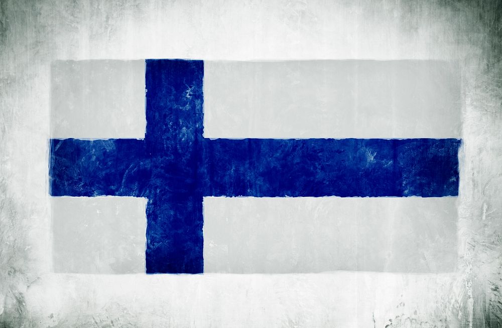 Illustration And Painting Of The National Flag Of Finland