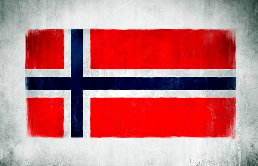 Illustration And Painting Of The National Flag Of Norway