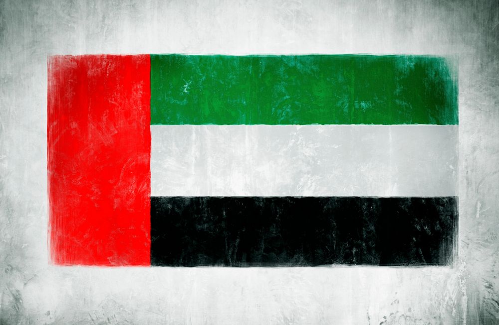 Illustration And Painting Of The National Flag Of Arab Emirates