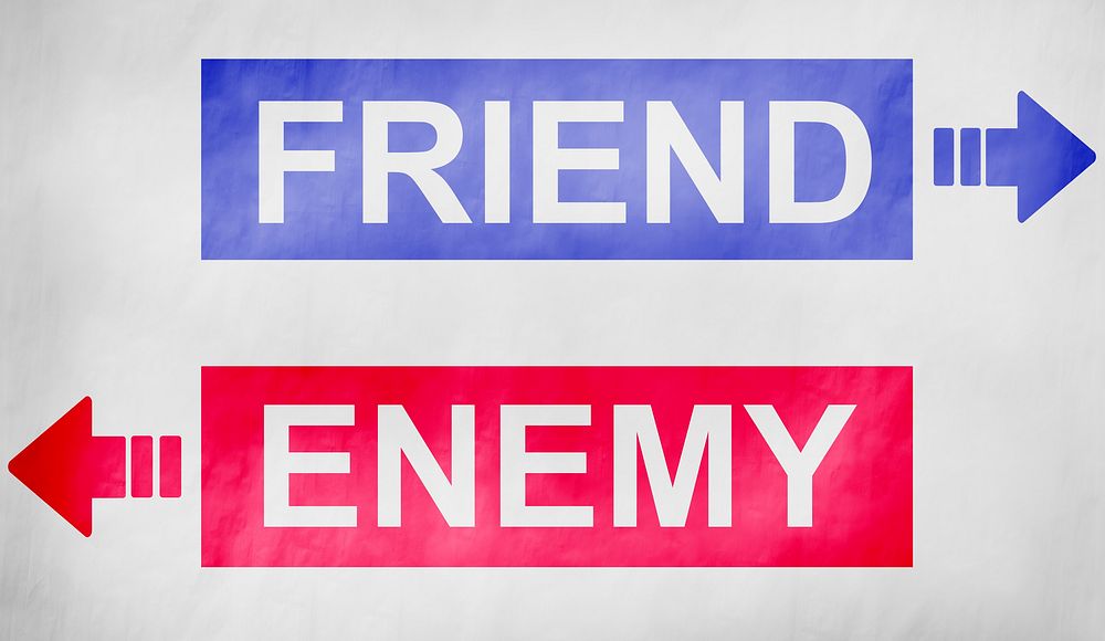 Friends Enemy Oppositve Dilemma Misunderstanding Choose Concept