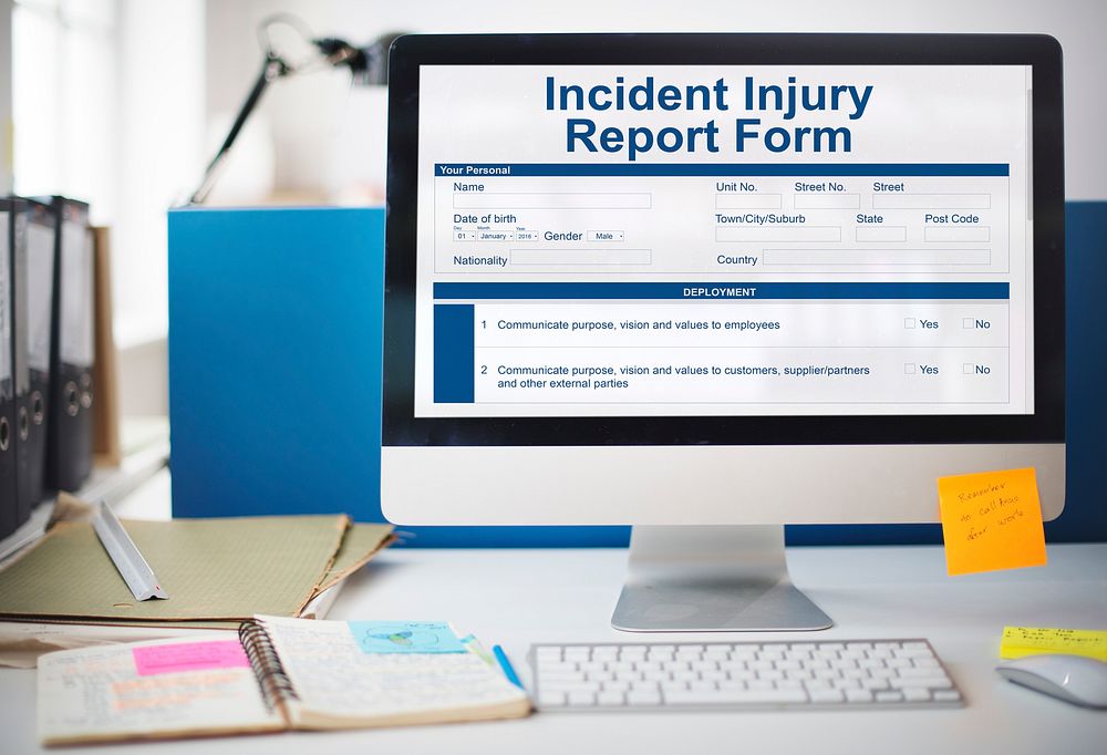 Incident Injury Report Form Document Concept