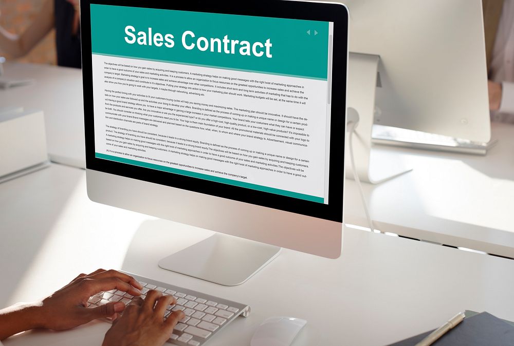 Sales Contract Forms Documents Legal Concept
