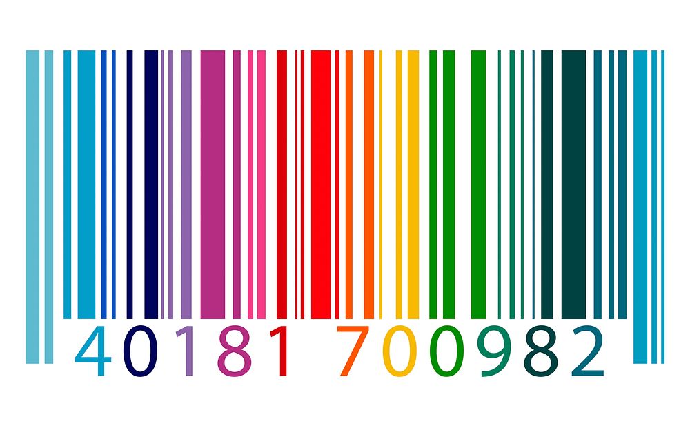 Colorful barcode with numbers