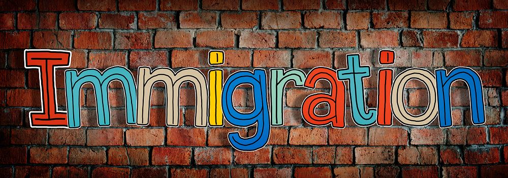 Single Word Colorful Immigration Concept