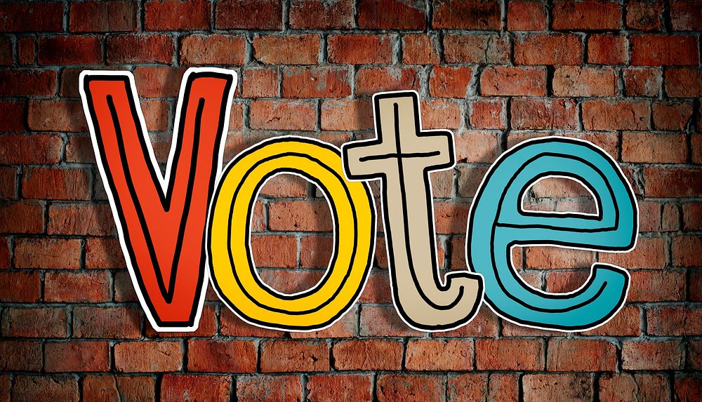 The Word Vote on a Brick Wall