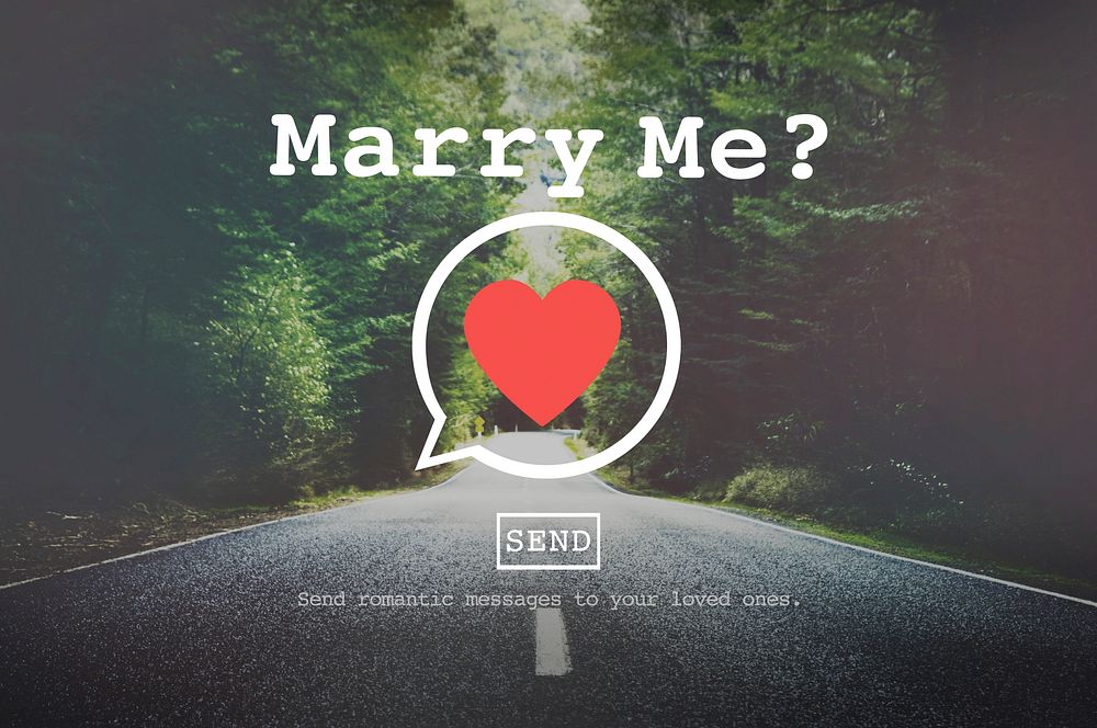 Marry Me Proposal Marriage Online Messaging Concept