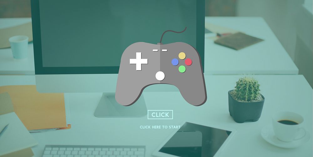 Gaming Play Controller Media Concept