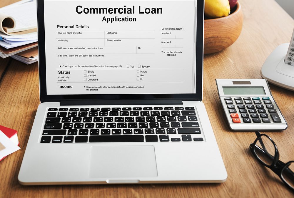 Commercial Loan Application Banking Shopping Concept