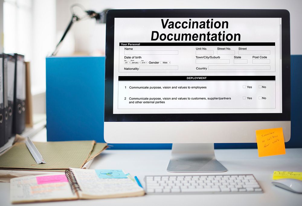 Vaccination Documentation Application Form Concept