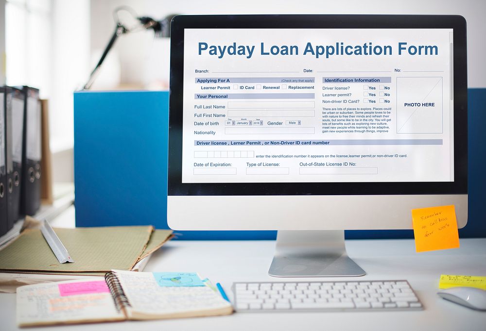 Payday Loan Application Form Salary Debt Concept