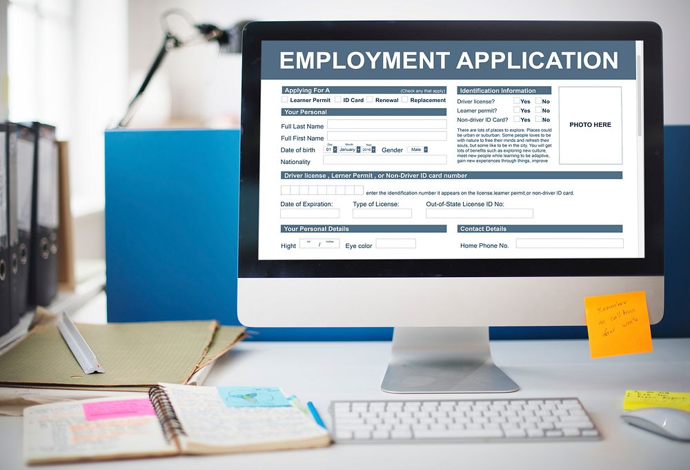 Employment Application Agreement Form Concept