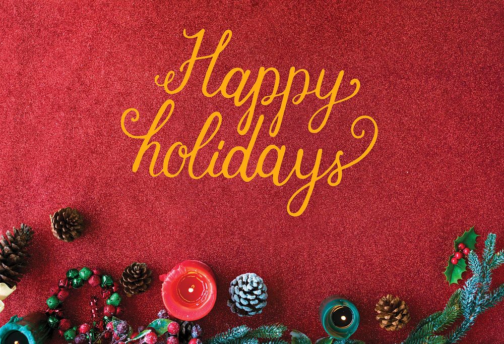 Happy holidays cheerful greeting word