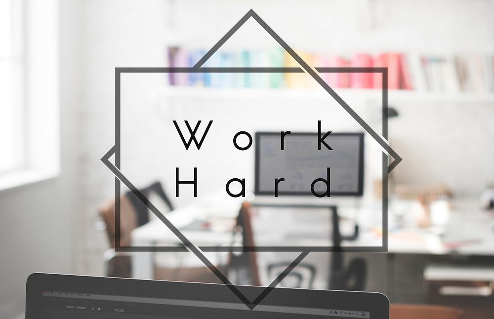 Work Hard Commitment Expression Productivity Concept