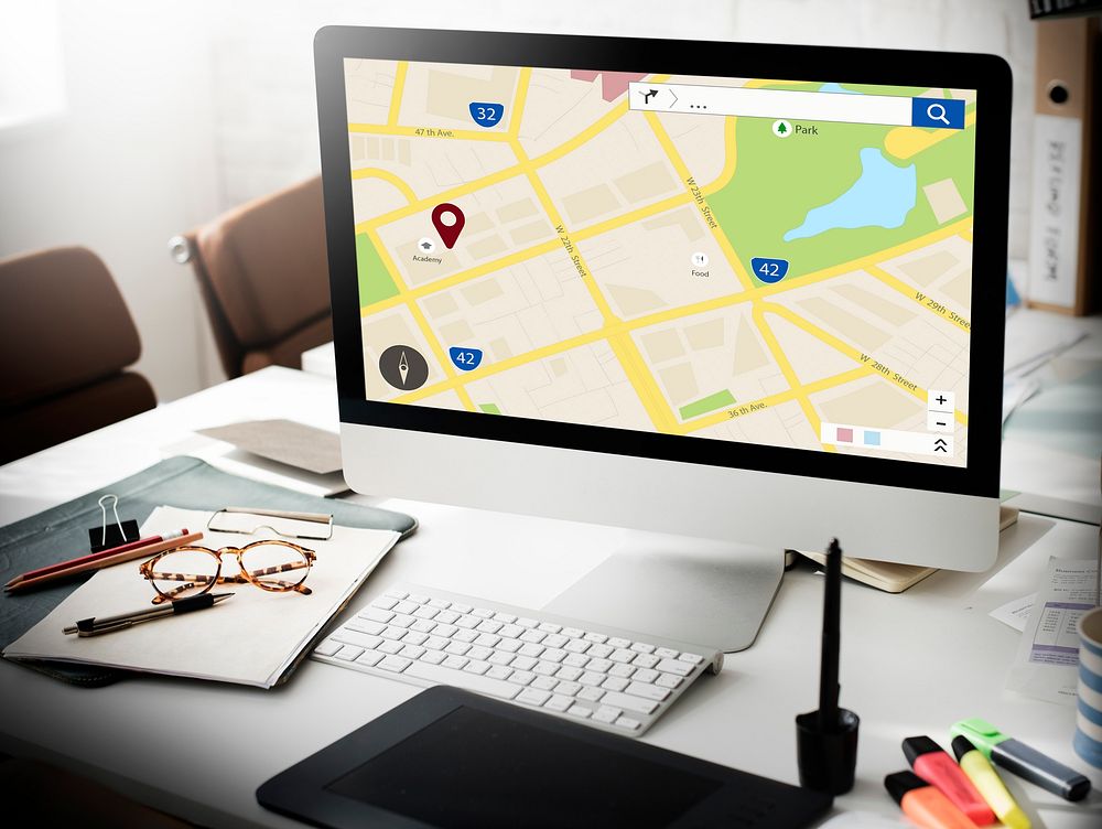 Map Location Information Web Layout Concept