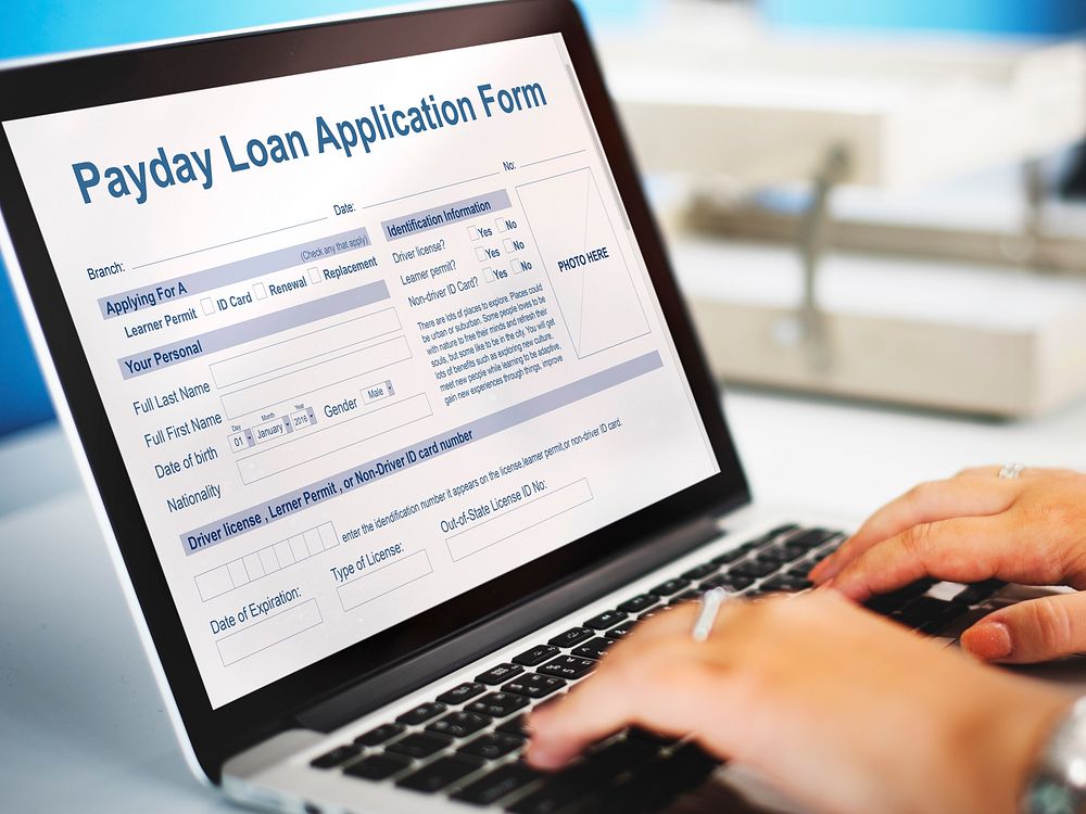 Payday Loan Application Form Salary Debt Concept