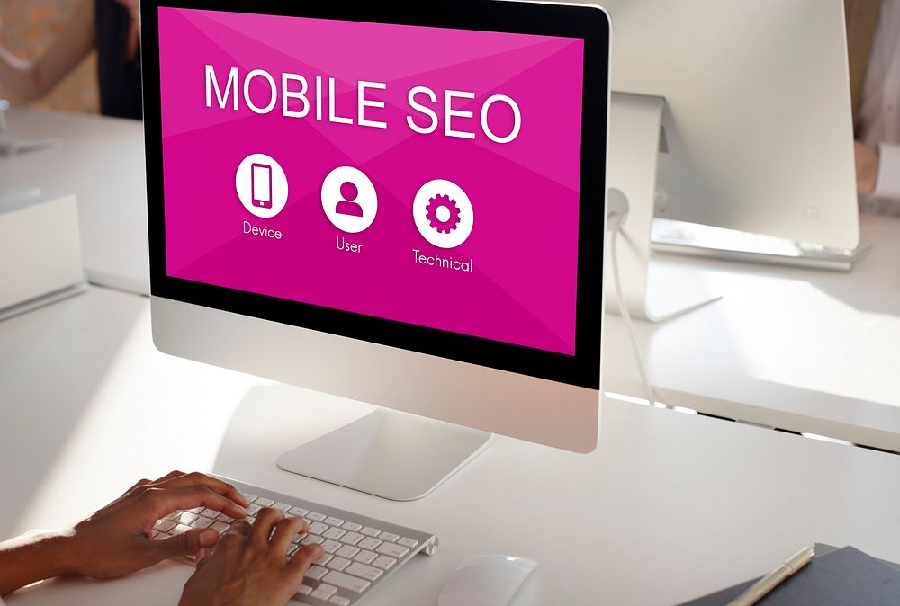 Mobile SEO Searching Information Concept