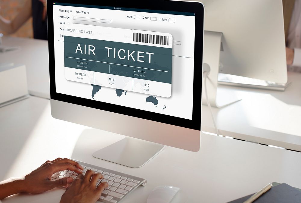 Booking Ticket Online Flight Travel Concept