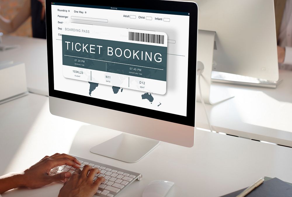 Booking Ticket Online Flight Travel Concept