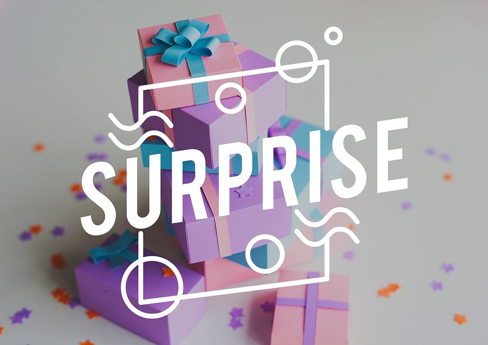 Happy Birthday Celebration Gift Surprise Word Graphic