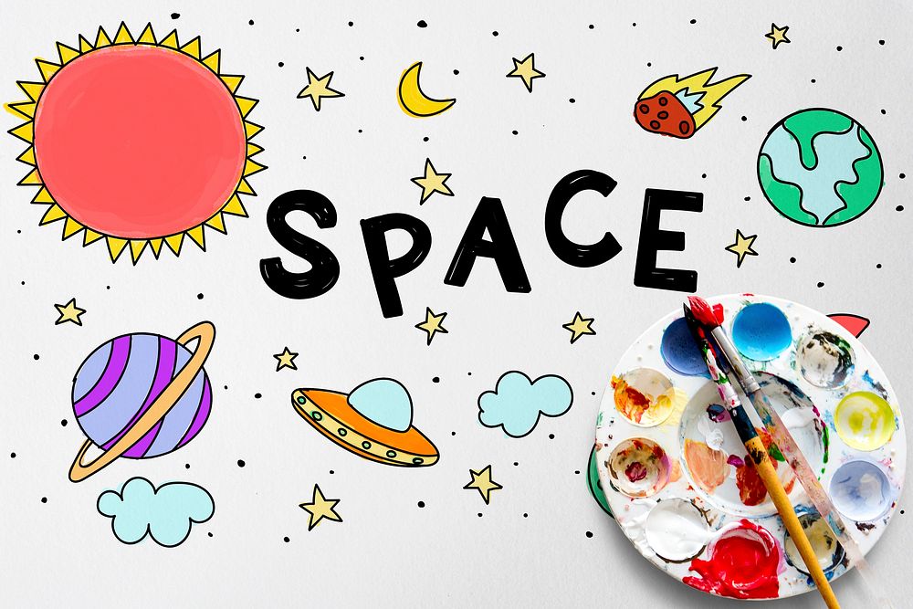 Space Universe Arts Drawing Painting Colorful